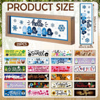 Barydat 25 Pcs Interchangeable Seasonal Wooden Signs with Frame, Retro