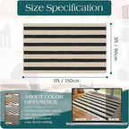 Black and White Striped Entry Rug - Image 6