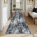Washable Area Rugs 2'6'' x12 Non-Slip Modern Abstract Soft - Image 2