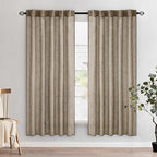 MIULEE Taupe Grey Linen Curtains 72 Inch Length 2 Panels by MIULEE