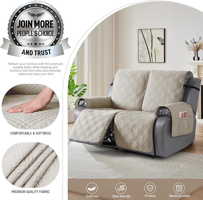 TAOCOCO 100% Waterproof Oversized Recliner Loveseat Cover, Non Slip Extra Wide - Image 5