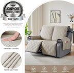 TAOCOCO 100% Waterproof Loveseat Recliner Cover, Non Slip Split Loveseat Covers - Image 2