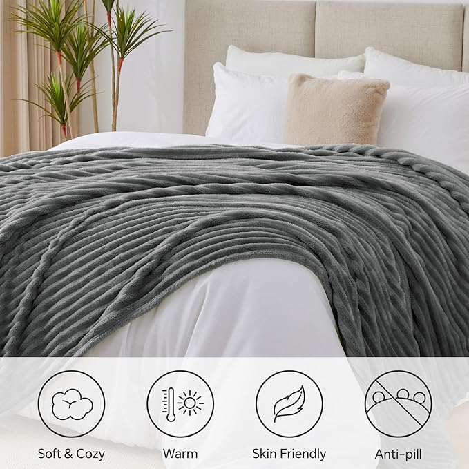 BEDELITE King Size Blanket for Bed, 300GSM Soft & Warm Fleece Blanket, - Image 2