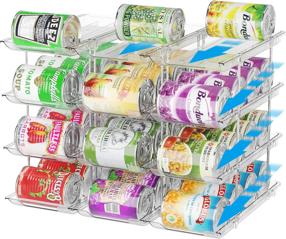 Can Organizer for Pantry 3 Tiers Rolling Can Storage Cupboard
