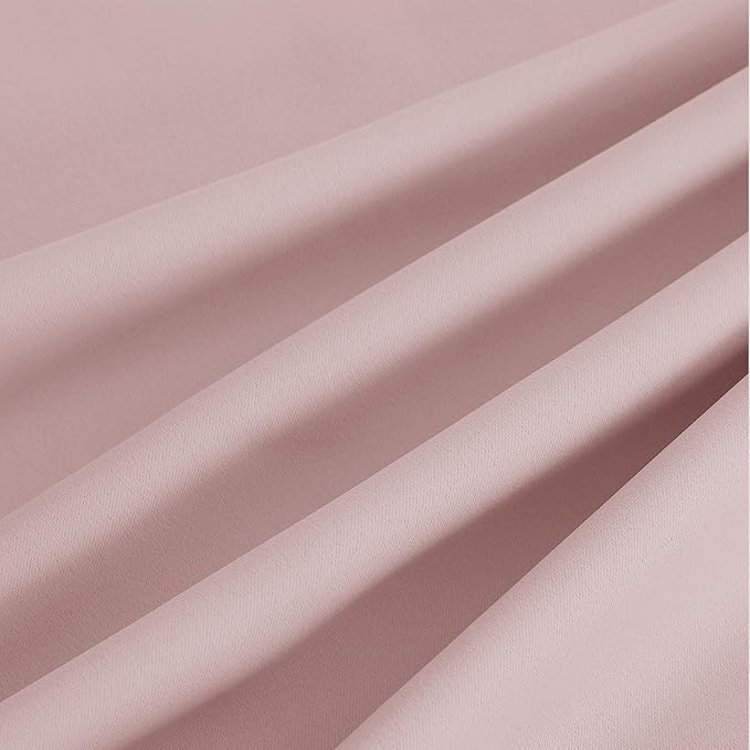 NICETOWN Room Darkening Draperies Curtains Panels, 2 Panels Blush Pink W52 x L84 - Image 9