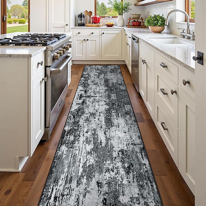 Washable Area Rugs 2'x8' Non-Slip Modern Abstract Soft - Image 3