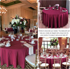 4 Pack Round Tablecloth 90 Inch Polyester Washable Fabric Table Covers for Wedding Dining Table Buffet Parties Banquet Decoration（Burgundy）