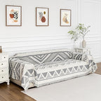 MYSKY HOME Sectional Couch Cover Grey Boho Geometric Sofa Covers - Image 2