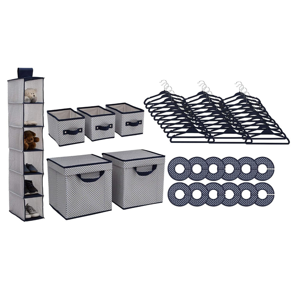 Delta Children Nursery Storage 48 Piece Set - Easy Storage/Organization Solution - Keeps Bedroom, Nursery & Closet Clean, Beige
