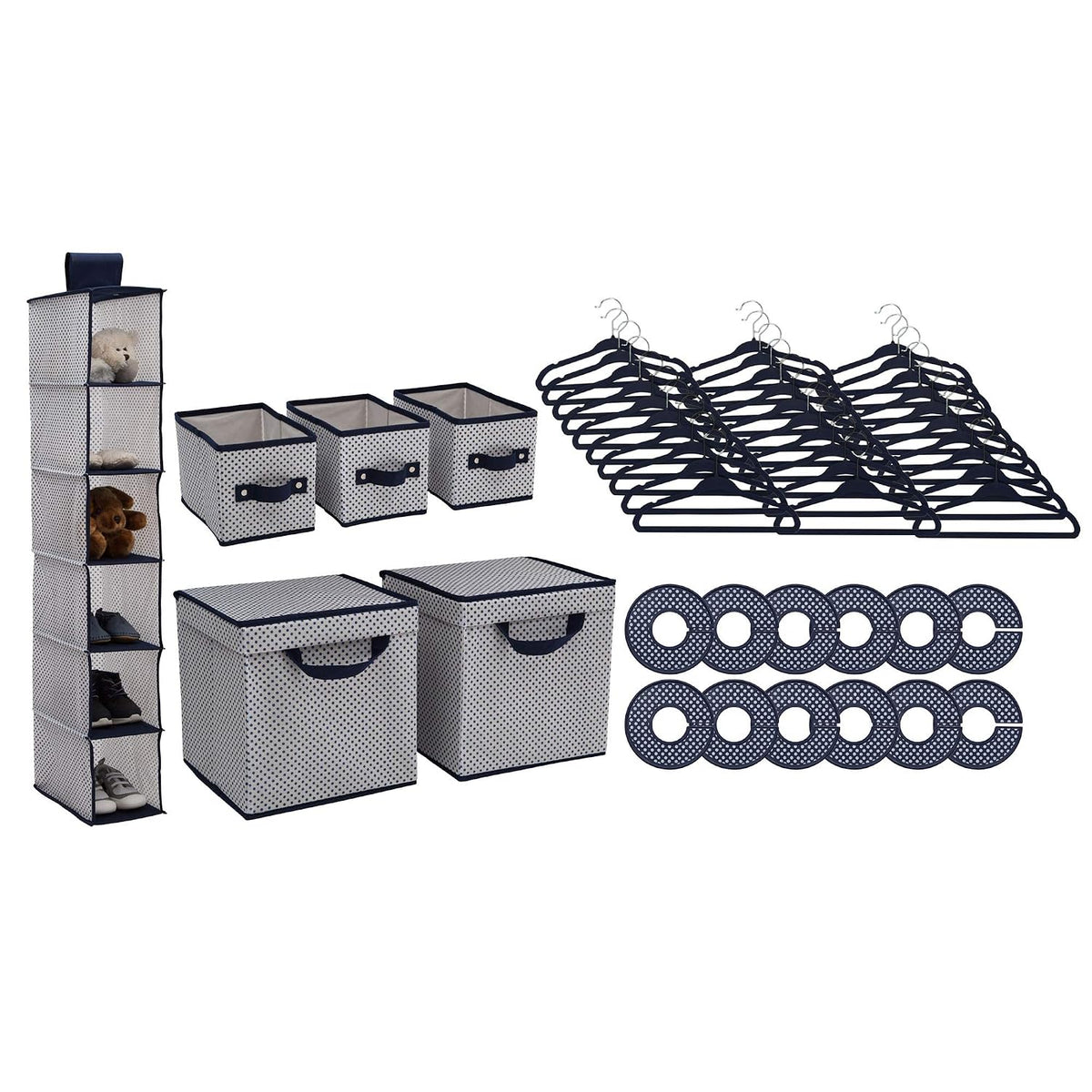 Delta Children Nursery Storage 48 Piece Set - Easy Storage/Organization Solution - Keeps Bedroom, Nursery & Closet Clean, Beige