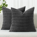 MIULEE Pack of 2 Corduroy Decorative Throw Pillow Covers 18x18 Inch Soft Boho by MIULEE