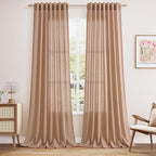 Nanspring Linen Curtains 108 Inches by Nanspring