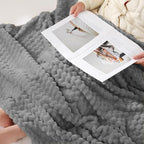 Puncuntex Grey Throw Blanket 50"×60" inches Fuzzy 3D Jacquard Decorative - Image 6