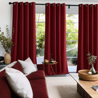 NICETOWN Room Darkening Draperies Curtains Panels, 2 Panels Burgundy Red W52 x - Image 3