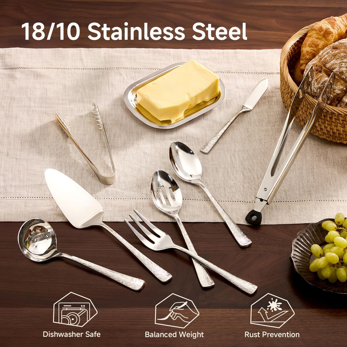 16 Piece Serving Utensils Set, 18/10 Stainless Steel Hostess Utensils