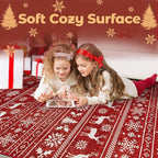 Christmas Runner Rug 2x6 Washable Rugs, Boho Christmas Tree Snowflake Rug - Image 5