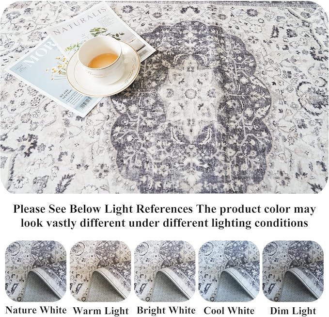 Hallway 4x8 Washable Runner Rug: Oriental Stain Resistant Entryway Kitchen Rug - Image 8
