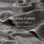 Superior Egyptian Cotton 6-Piece Towel Set, Assorted Towels for Home Bathroom, Master, Guest Bath, Decor Essentials, Includes 2 Bath, 2 Hand, 2 Face Towels/Washcloths, Quick Dry, Absorbent, Charcoal