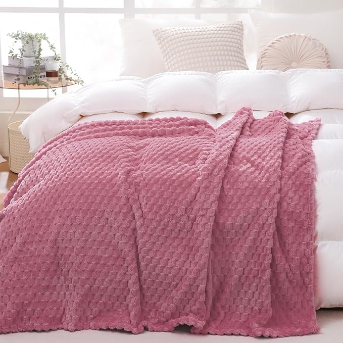Dusty Pink Throw Blanket 108"×90" inches Gifts by Puncuntex