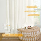 LAMIT Natural Ivory Linen Curtains 45 Inches Long - Image 4
