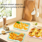 8.3 Inch Rectangular Dinner Plates Set of 4, Wheat Straw Appetizer Plates Unbreakable, Reusable Small Serving Plates Platters for Eating Salad, Pasta, Dessert, Sushi, Cake (Assorted Colors)