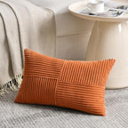Fancy Homi 2 Packs Burnt Orange Lumbar Decorative Throw Pillow Covers 12x20 Inch - Image 2