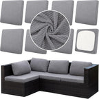 8Pcs Outdoor Cushion Covers, Patio Cushion Covers, Stretch Elastic Slipcovers by dreahoteztil