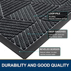 Smiry Front Door Mat Outside Entrance, Heavy Duty Sturdy Natural Rubber Doormat - Image 4