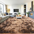 Pionblank Large Area Rug for Living Room 10x14, Fuzzy Modern Shag Rug Brown by PIONBLANK