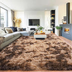 Pionblank Large Area Rug for Living Room 10x14, Fuzzy Modern Shag Rug Brown by PIONBLANK
