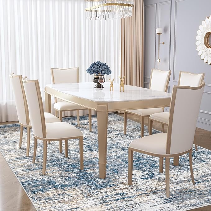 6x9 Area Rugs for Living Room, Washable Modern Abstract Large Area Rug Neutral - Image 6