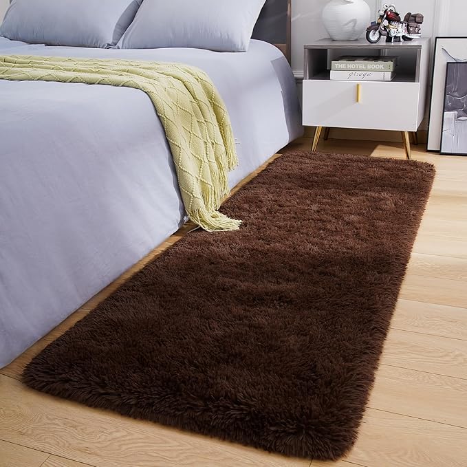 Amearea Shag Fluffy Runner Rug for Bedroom Girls Living Room, 2x6 Feet Extra by AmeareaDirect