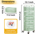 SNTD 5-Tier Fruit and Vegetable Basket Bowls for Kitchen, Rotating, Green