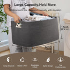 OIAHOMY 75L Large Blanket Basket Woven Rope Storage Basket Dark Grey