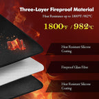 SUNICO 1 MM Fire Resistant Rugs for Fireplace, 2'7.5'' x 1'7.7'', Black