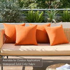 MIULEE Pack of 4 Decorative Bright Orange Throw Pillow Covers Linen Waterproof - Image 3