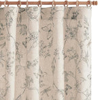jinchan Floral Curtains Lined Linen Blend Curtain by JINCHAN