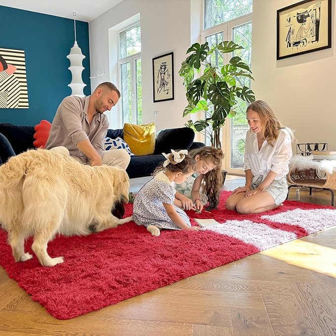 OLANLY 3x5 Machine Washable Small Bedside Rug, Soft Fluffy Shaggy Rugs - Image 7