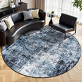 Rugflix Round Area Rugs 8Ft for Living Room, 8x8 Washable Rug Stain-Resistant by RugflixAreaRugs