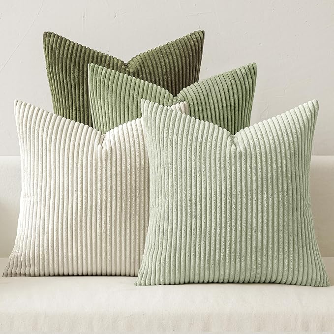 MIULEE Decorative Throw Pillow Covers Set of 4 Summer Light Green Gradient by MIULEE