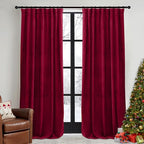 RYB HOME Red Velvet Curtains 84 inches by RYBHOME