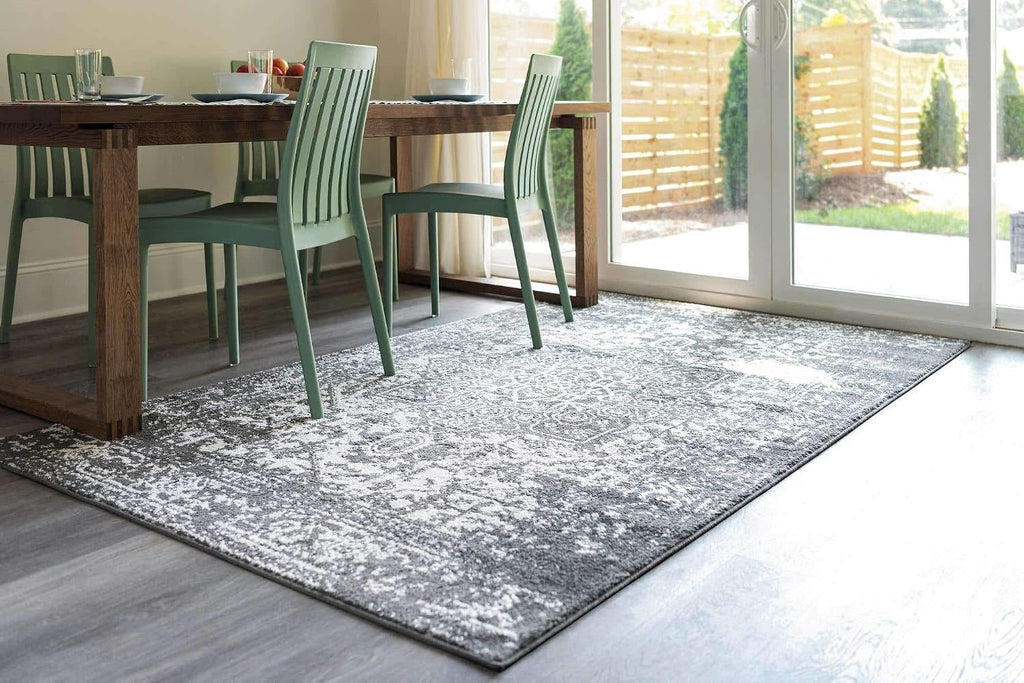 Unique Loom Richmond Collection Area Rug - Medallion (2' x 3' 1" Rectangle, Dark Gray/ Ivory)