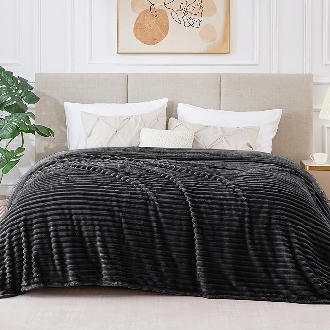 BEDELITE Fleece Blanket King Size – 3D Ribbed Jacquard Soft and Warm Decorative - Image 7