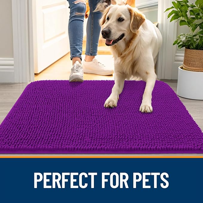 OLANLY Dog Door Mat for Muddy Paws 47x20, Absorbs Moisture and Dirt, Absorbent - Image 6