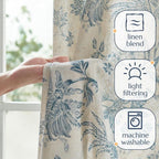 jinchan Linen Floral Curtains for Living Room - Image 4