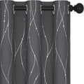 Deconovo Short Curtains Grey, Thermal Insulated Soundproof Drapes, Wave Dots by Deconovo