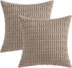 MIULEE Pack of 2 Corduroy Decorative Throw Pillow Covers 12x12 Inch Soft Boho - Image 6