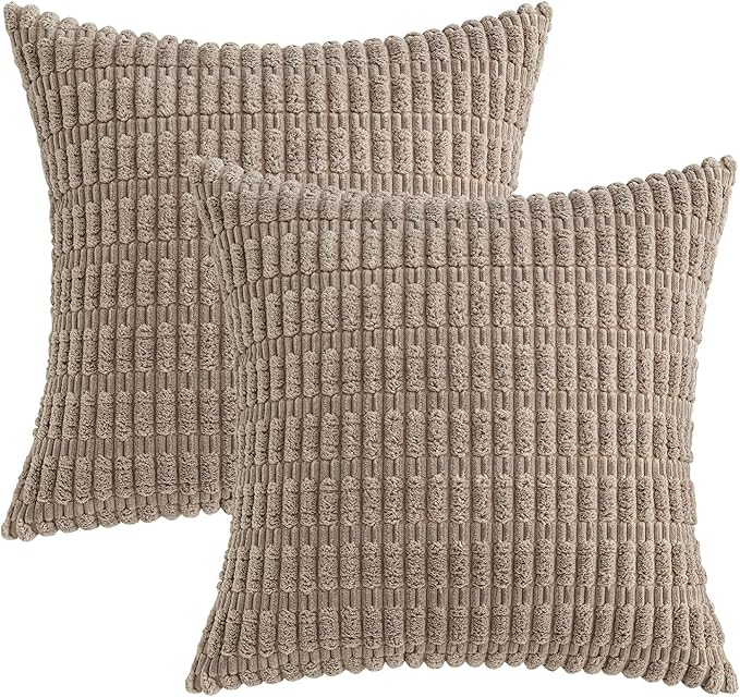 MIULEE Pack of 2 Corduroy Decorative Throw Pillow Covers 20x20 Inch Soft Boho - Image 6