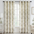 Yakamok Grey Floral Linen Curtains by Yakamok