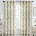 Yakamok Grey Floral Linen Curtains by Yakamok